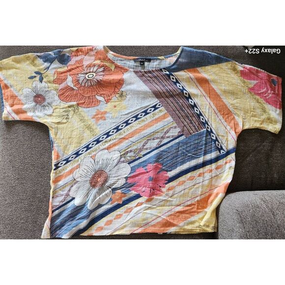 F55 Charlie B Blouse, Multi Colored Print Size Large - Picture 9 of 9